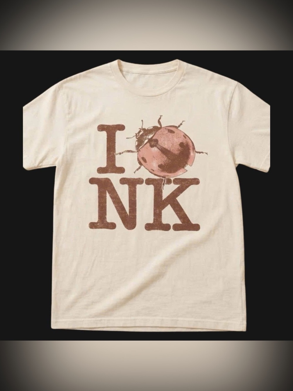 Gildan Cream Kids Tee with Brown Ladybug 'I NK' Graphic